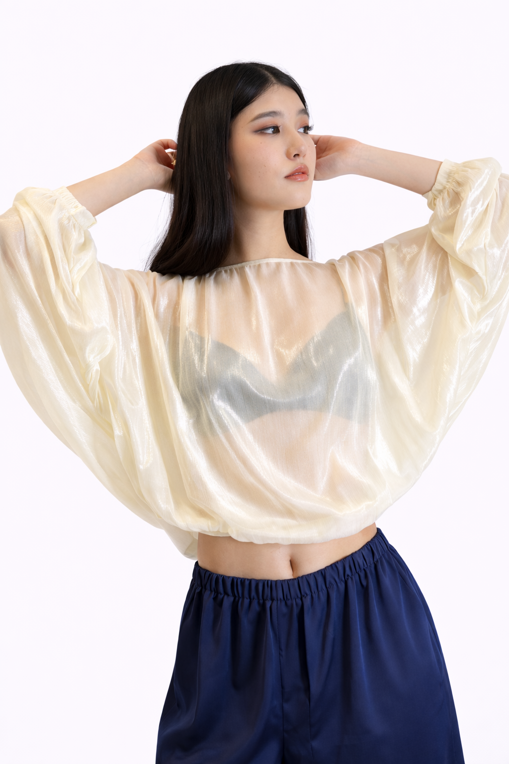 Bat Sleeve Organza Blouse