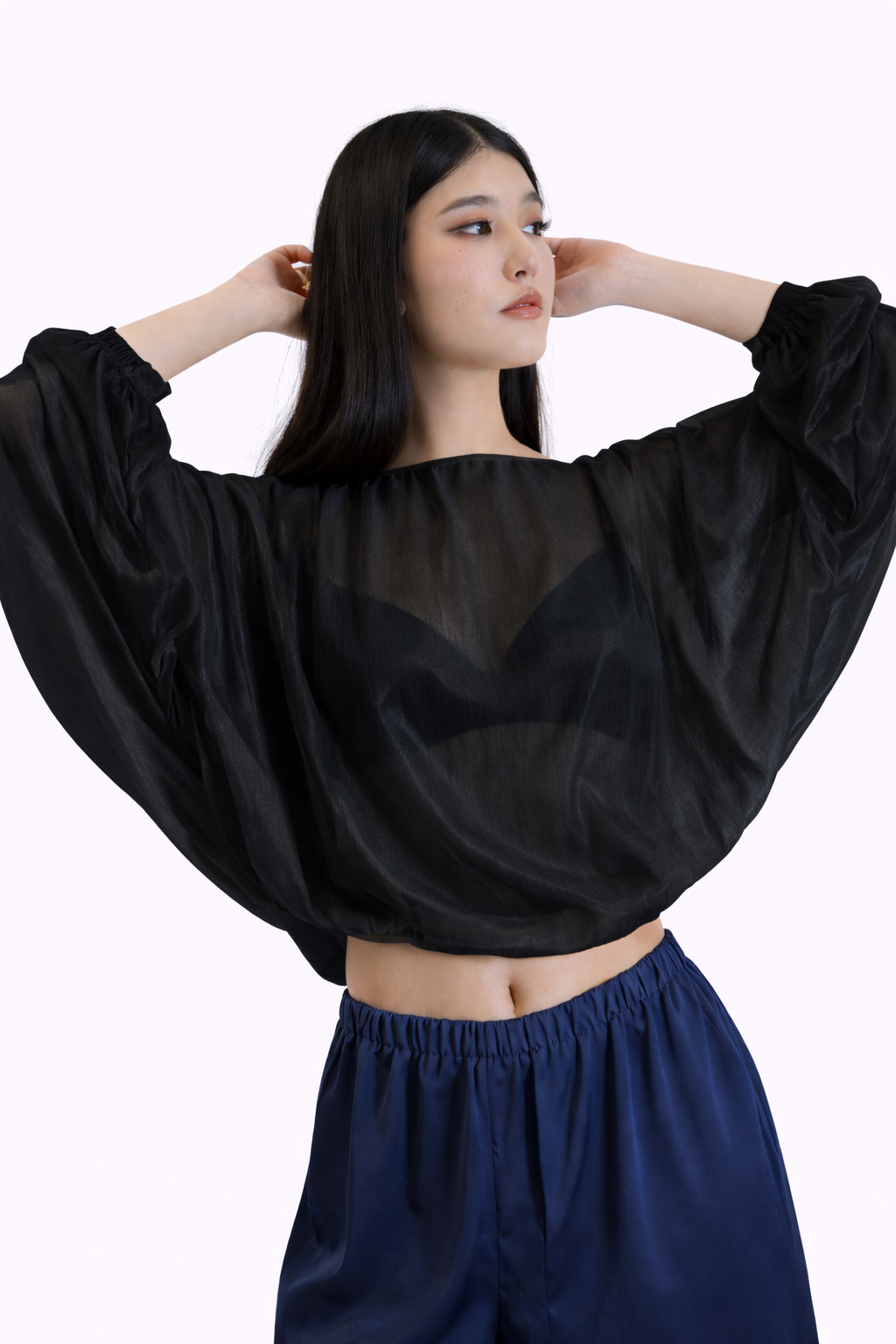 Bat Sleeve Organza Blouse